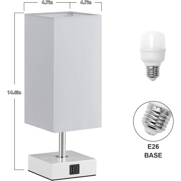 Ambimall Touch Control Table Lamp with 2 USB Charging Ports, 3 Way Touch… - Picture 8 of 11